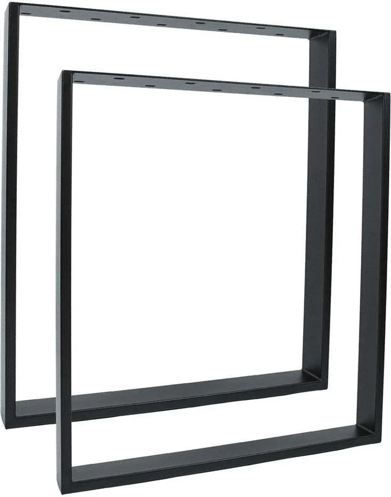 Natural Goods Berlin RECHTECK - Gambe Tavolo Industriale Nero 50x72cm