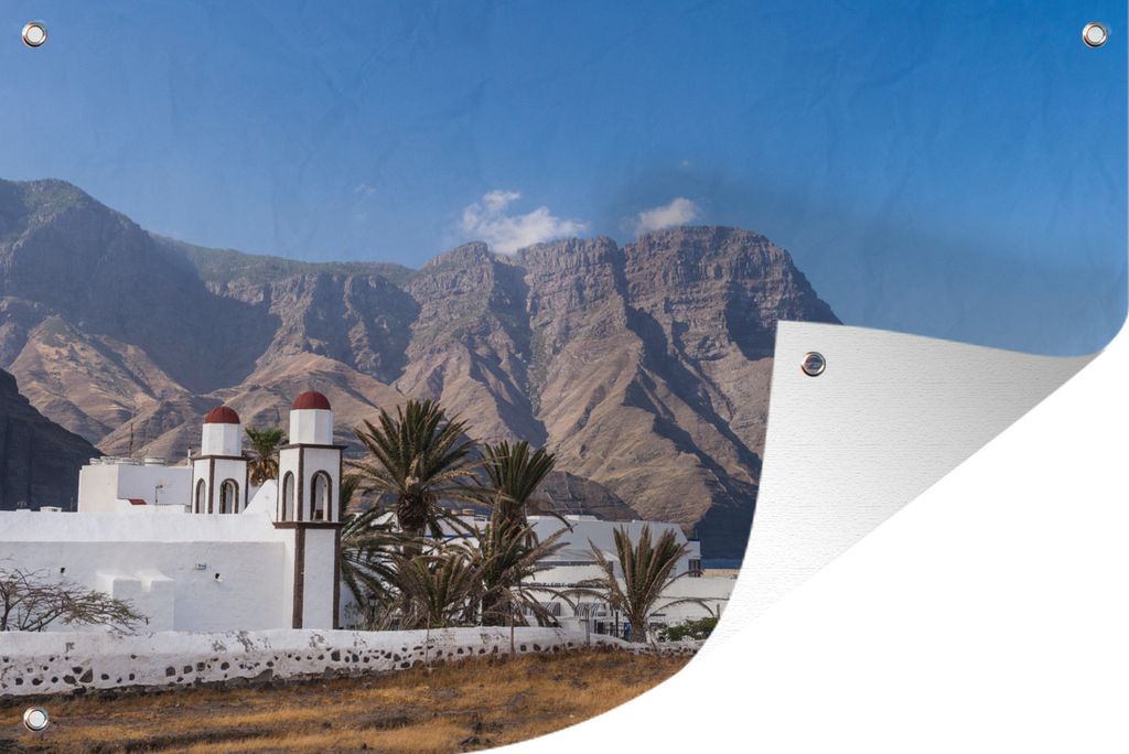 MuchoWow 120x80 cm Outdoor-Poster Gartendeko Sichtschutz Garten Poster für den Garten Ein Fischerdorf im Westen von Gran Canaria