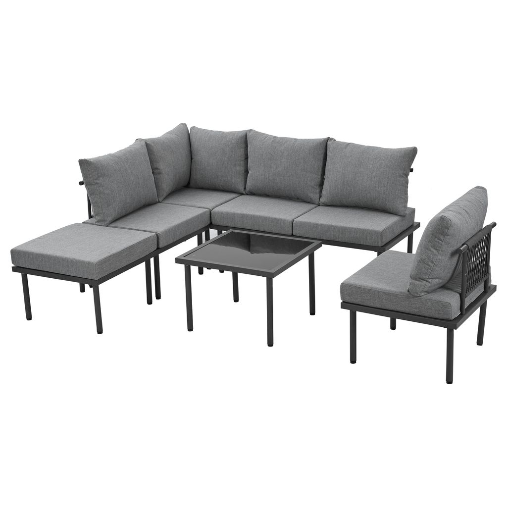 Merax Gartenlounge-Set für 6 Personen, Gartenmöbelset mit Produktbild 6