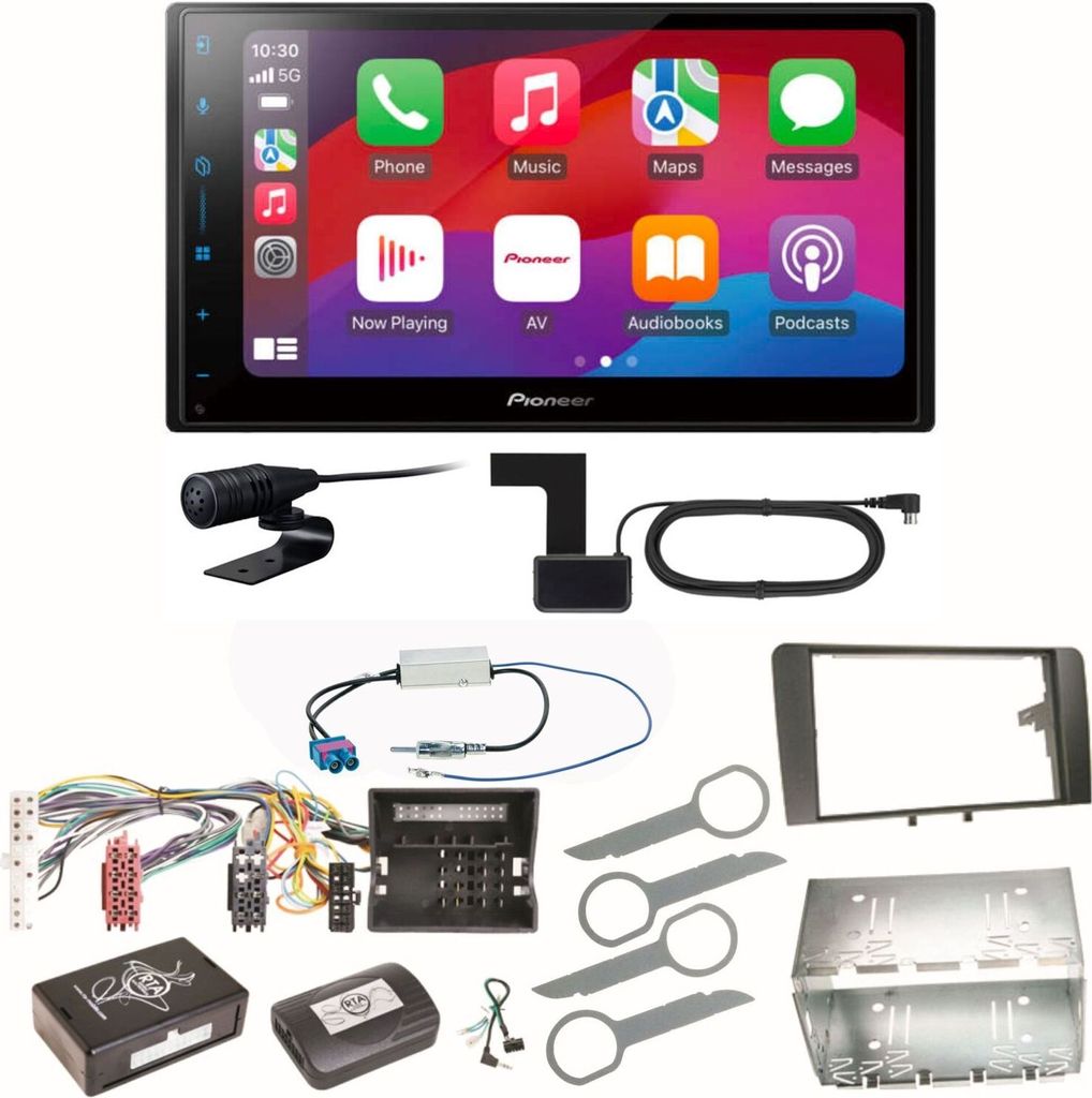 Pioneer SPH-DA77DAB CarPlay Android Auto DAB+ Einbauset für Audi A3 8P 8PA