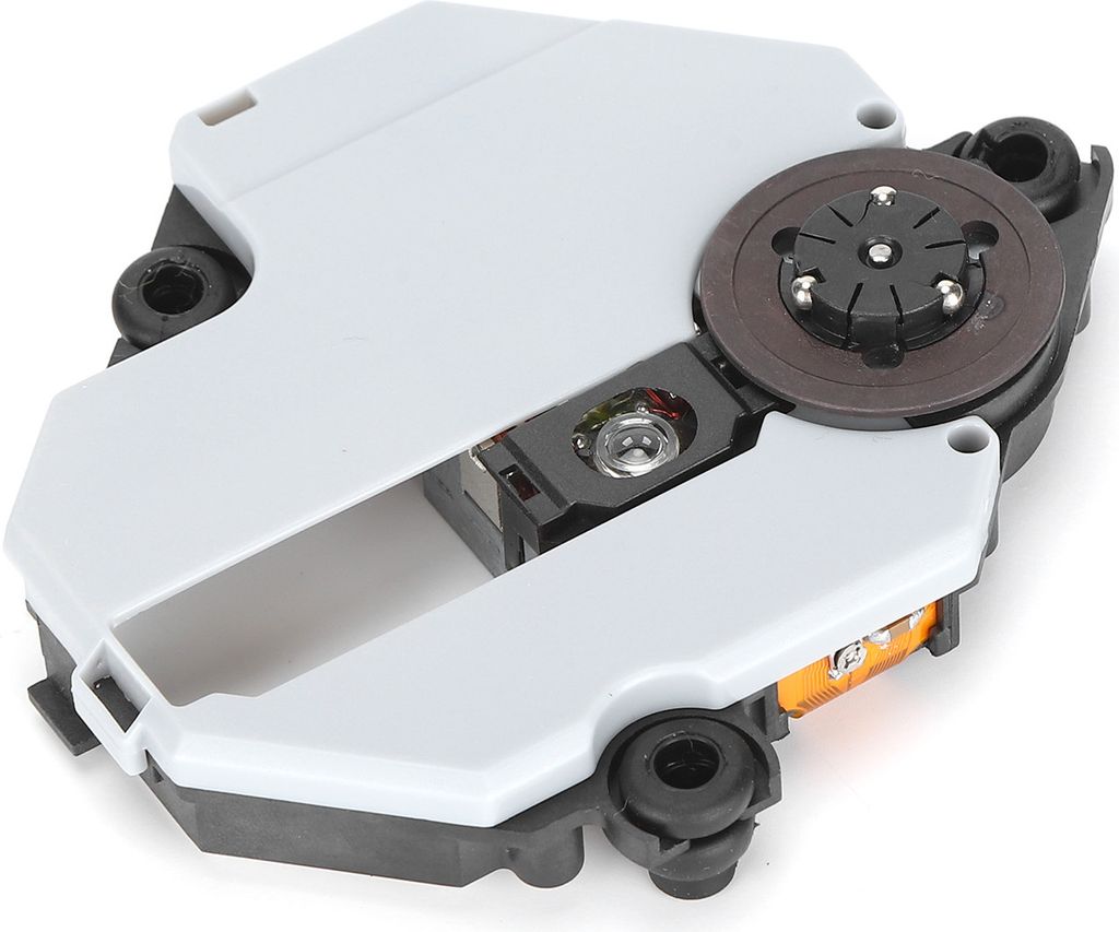 A close-up, isolated shot of a CD/DVD drive laser lens assembly for a game console.