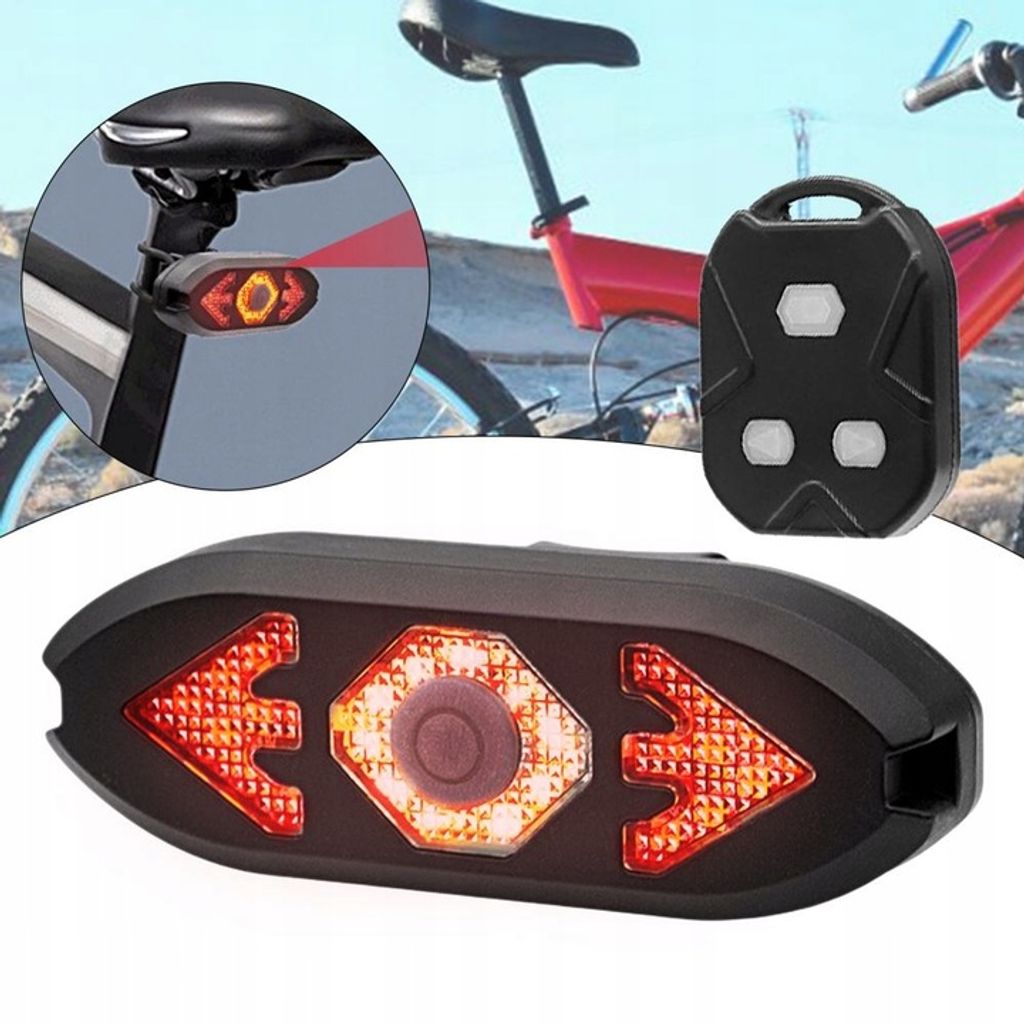 Kabelloses LED-Bremslicht + Blinklicht für Fahrräder