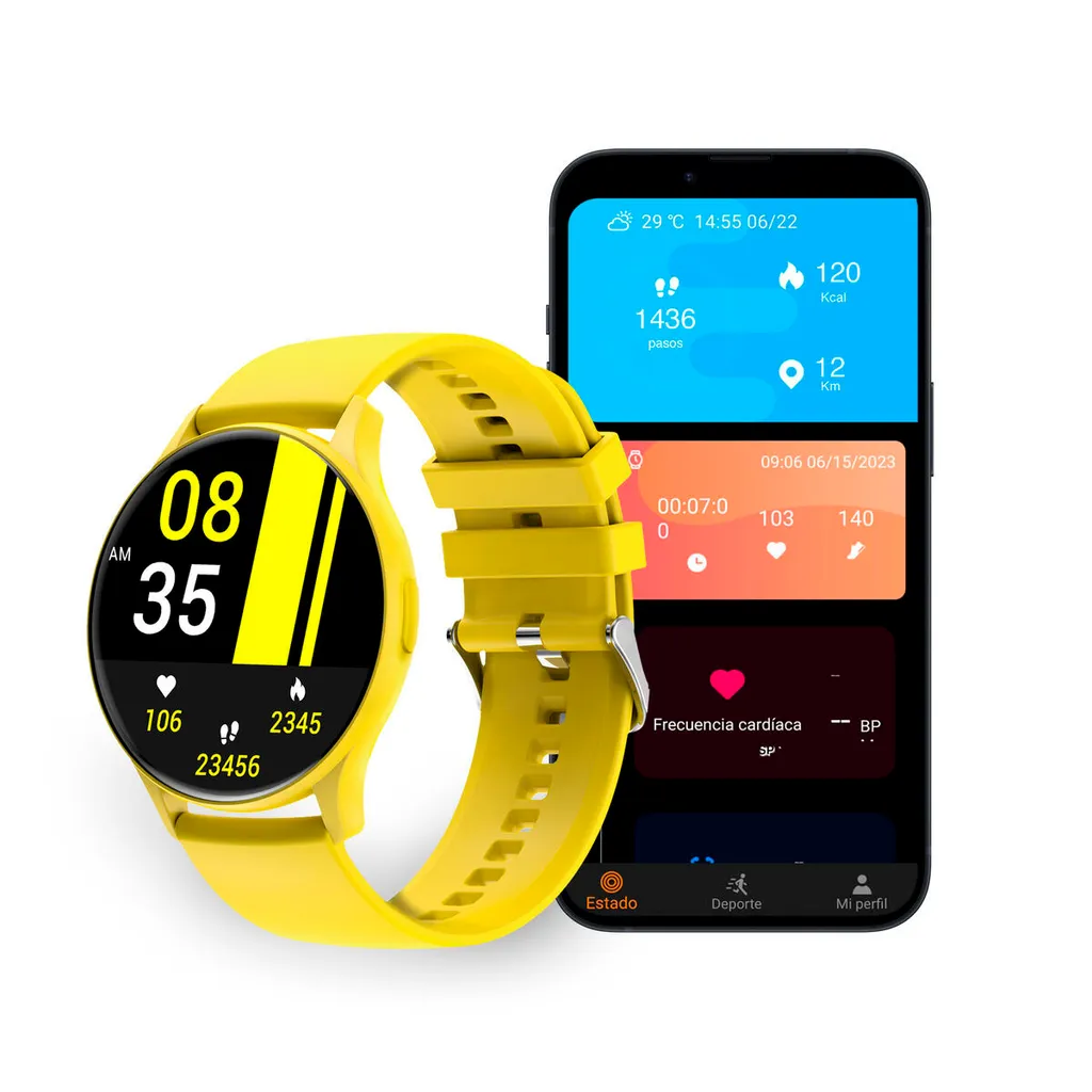 Ne manquez plus aucun appel avec la Smartwatch KSIX Core AMOLED Jaune
