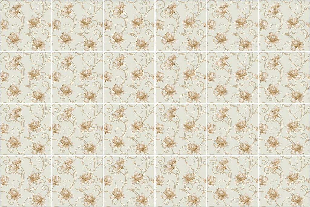 Fliesenaufkleber 15x15 cm – 24 Stück – Selbstklebend – Wasserfest – Pflegeleicht – Hitzebeständig – Für Küche & Bad – Zarte Blume...