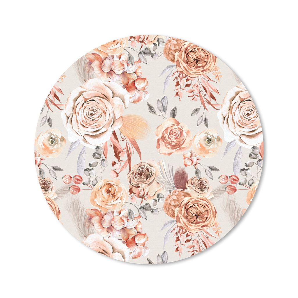 MuchoWow Mauspad Mousepad Rosen - Gold - Chic 50x50 cm - Mousepads - Maus Mat - Pad - Mausunterlage - Vinyl