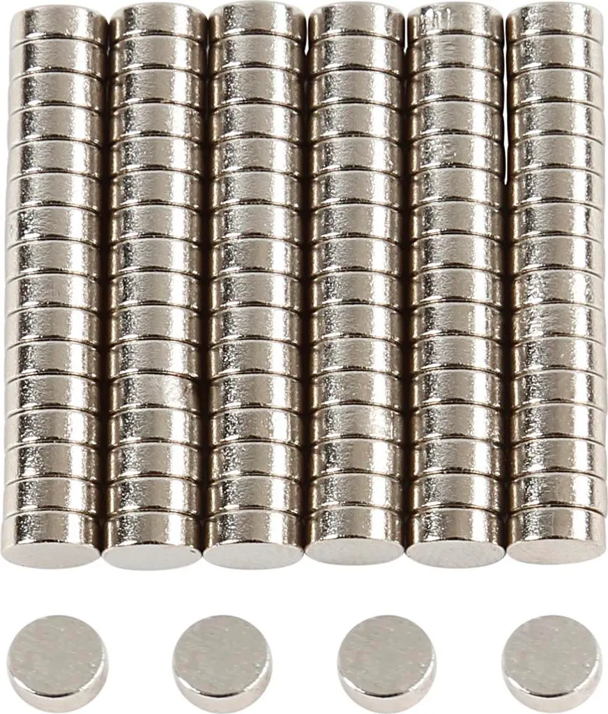 Aimants de Fixation 5 mm Gris pour Tableaux et DIY - Set de 100 Unités