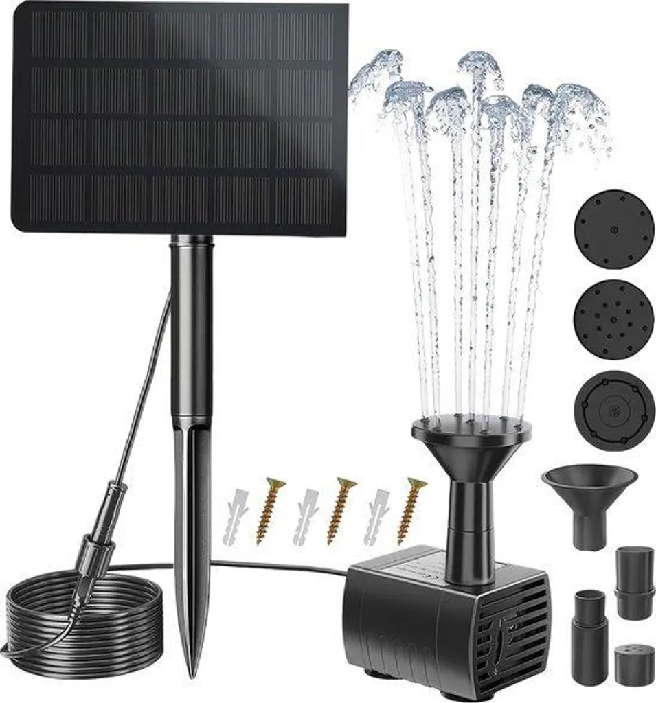 Fontaine solaire anti eau stagnante pompe de bassin 25W avec tuyau 3m