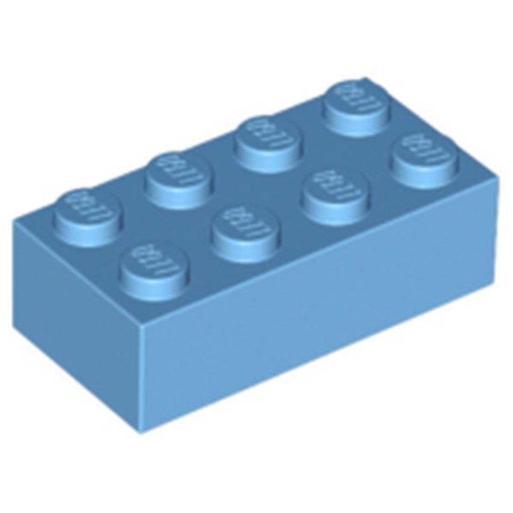 Lego 2x4 Stein 3001 - 10 Stück Mittleres Blau