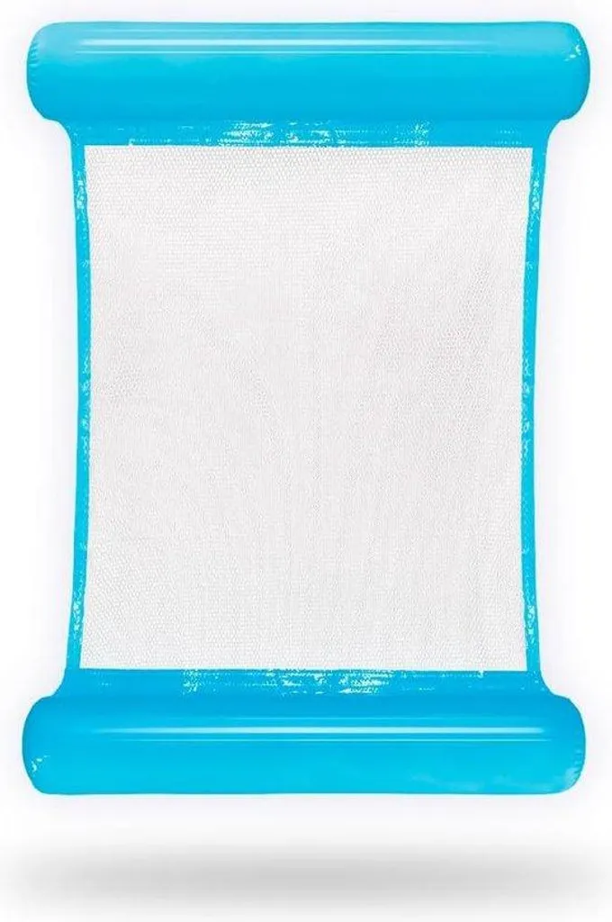 Accessoire de détente pour piscine - Matelas gonflable bleu et orange