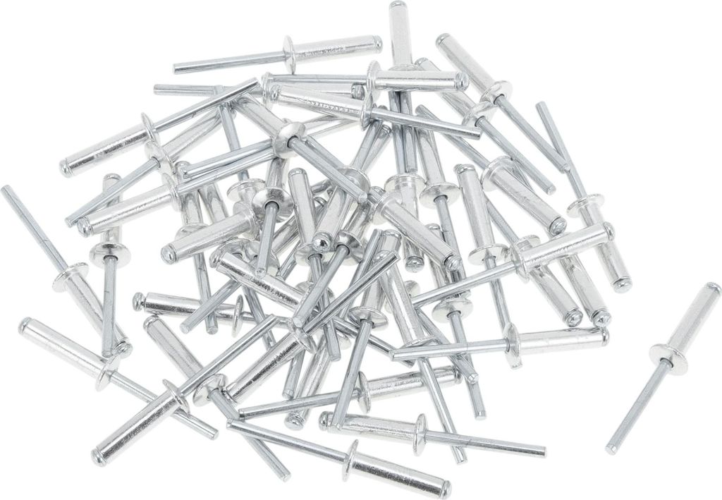 Dome Head Large Flange Blind Rivets 4.8mm Grip Diameter 20mm Grip Length 9.5mm Flange Diameter Aluminium Alloy Iron Silver Tone