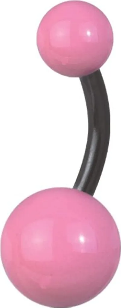 Offerta Piercing Ombelico Nero Rosa Acciaio 316L BK-EBNB.PI