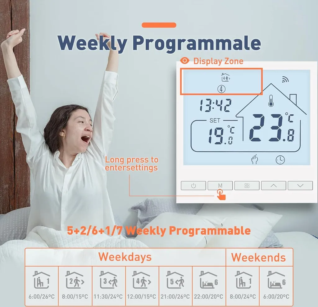Thermostat Programmable Wi-Fi Beok pour Régulation Chauffage à Distance
