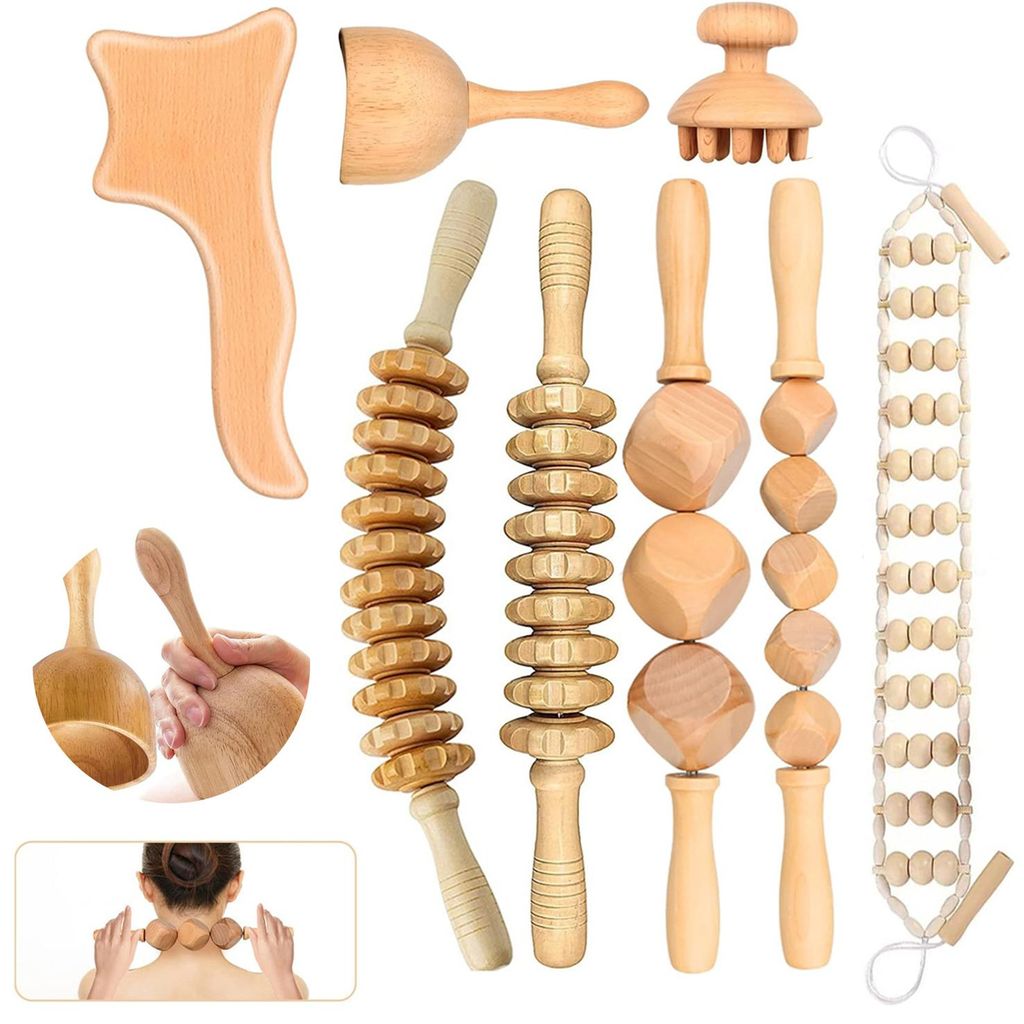 Holz Massage Werkzeuge, 8PCS Massage Werkzeuge, Holz Produktbild 