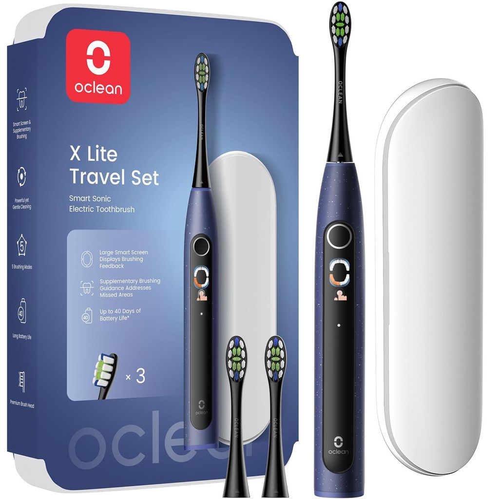 Oclean X Lite Schallzahnbürste Blau Gift Set, elektrische Produktbild 