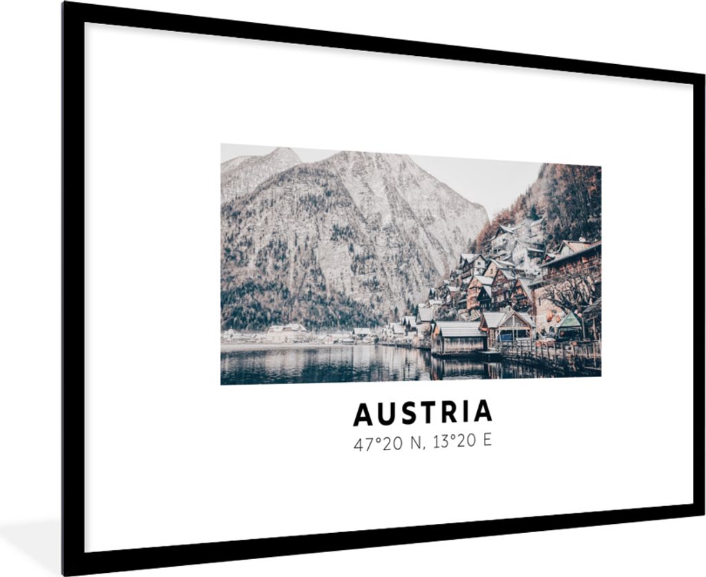 MuchoWow® Gerahmtes Poster Österreich - Wasser - Berge - Produktbild 