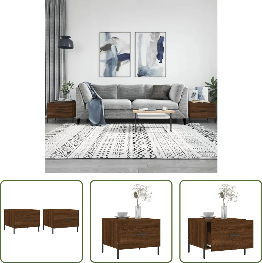 Tavolini Living Store Rovere Marrone 2 pz - Resistenti e Facili