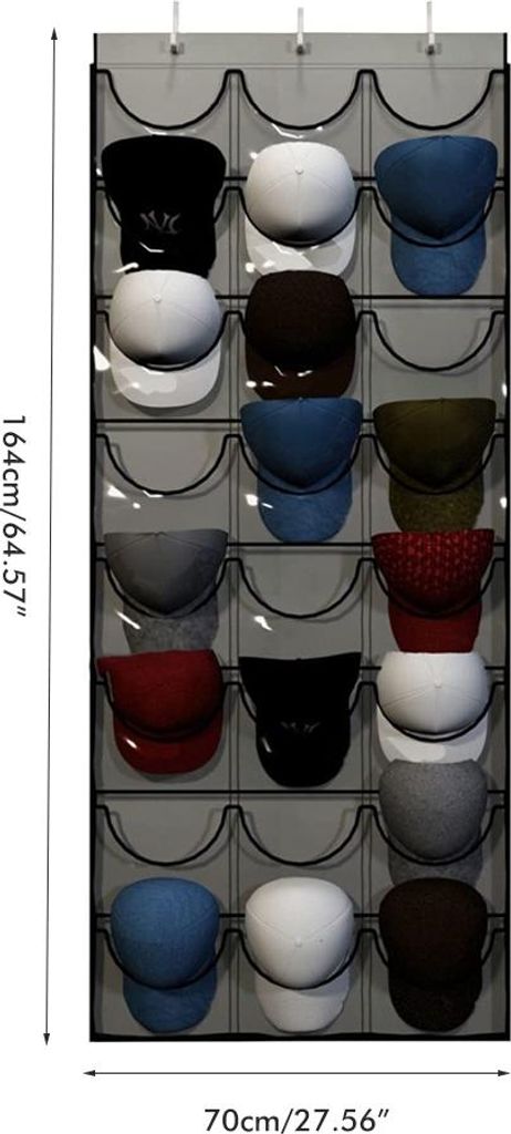 24 kapes Hat Rack pro Baseball Hat Organizer Závěsný držák Obrázek produktu 