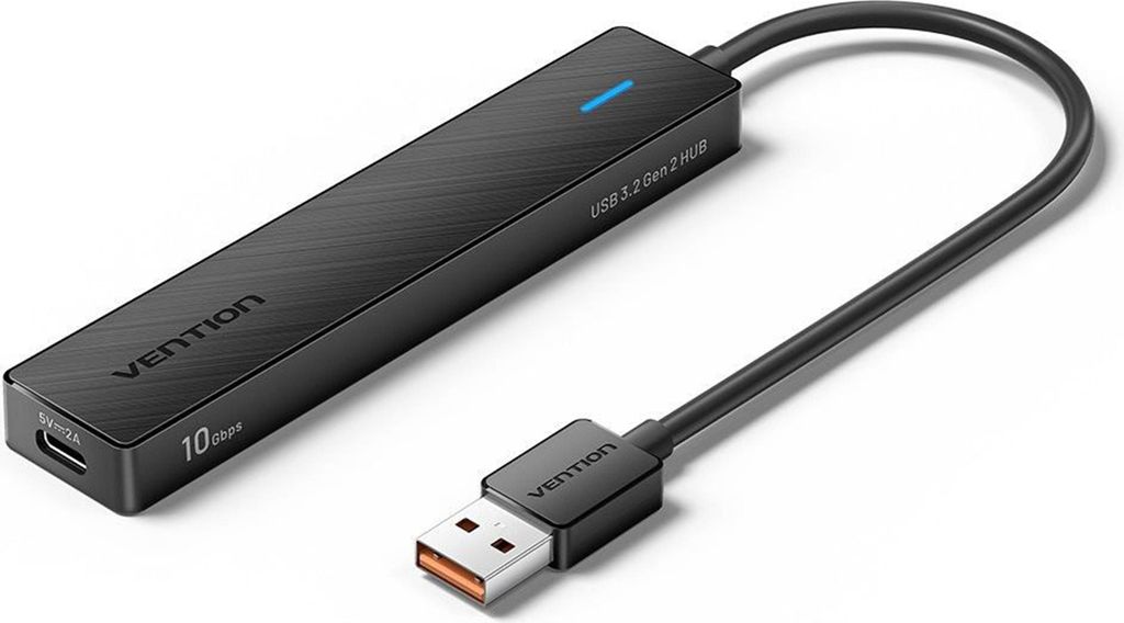 Vention 5-in-1 USB 3.2 zu 2 x USB-C / 2 x USB 3.2 Gen 2 10G Hub 0.15M Schwarz