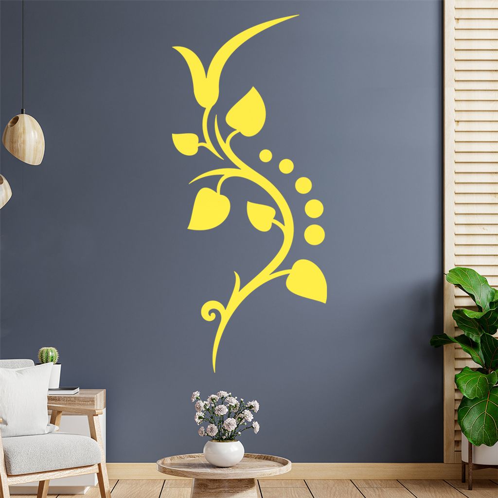 Blätter -Linien Punkte Wandtattoo in 6 Größen - Wandaufkleber Wall Sticker - Dekoration, Küche, Wohnzimmer, Schlafzimmer, Badezimmer
