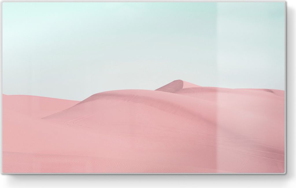 DEQORI Frühstücksbrett Glas 23x14 cm 'Rosige Stille' Schneidebrett Schneideplatte