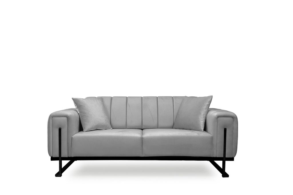 Couch 3-Sitzer Elegance un Versch. Farben: Grau / Schwarz-Farben