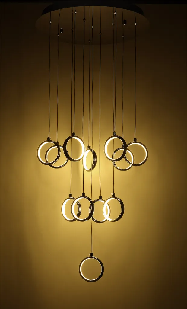 Grande Suspension Design Chrome Ø 50 cm Idéale pour Table à Manger