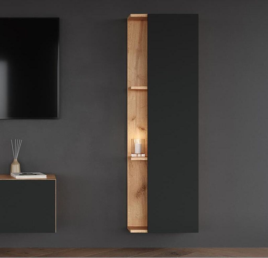 Planetmöbel Seitenschrank 40 cm Gold Eiche / Anthrazit, Produktbild 