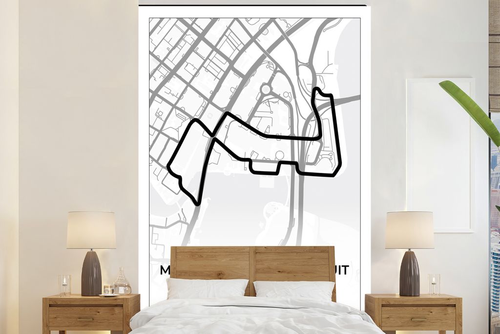 MuchoWow Fototapete für Wohnzimmer oder Schlafzimmer Wandtapete Vinyl Motivtapete Rennsport - Sport - Rennstrecke - Singapur - Marina Bay Street...