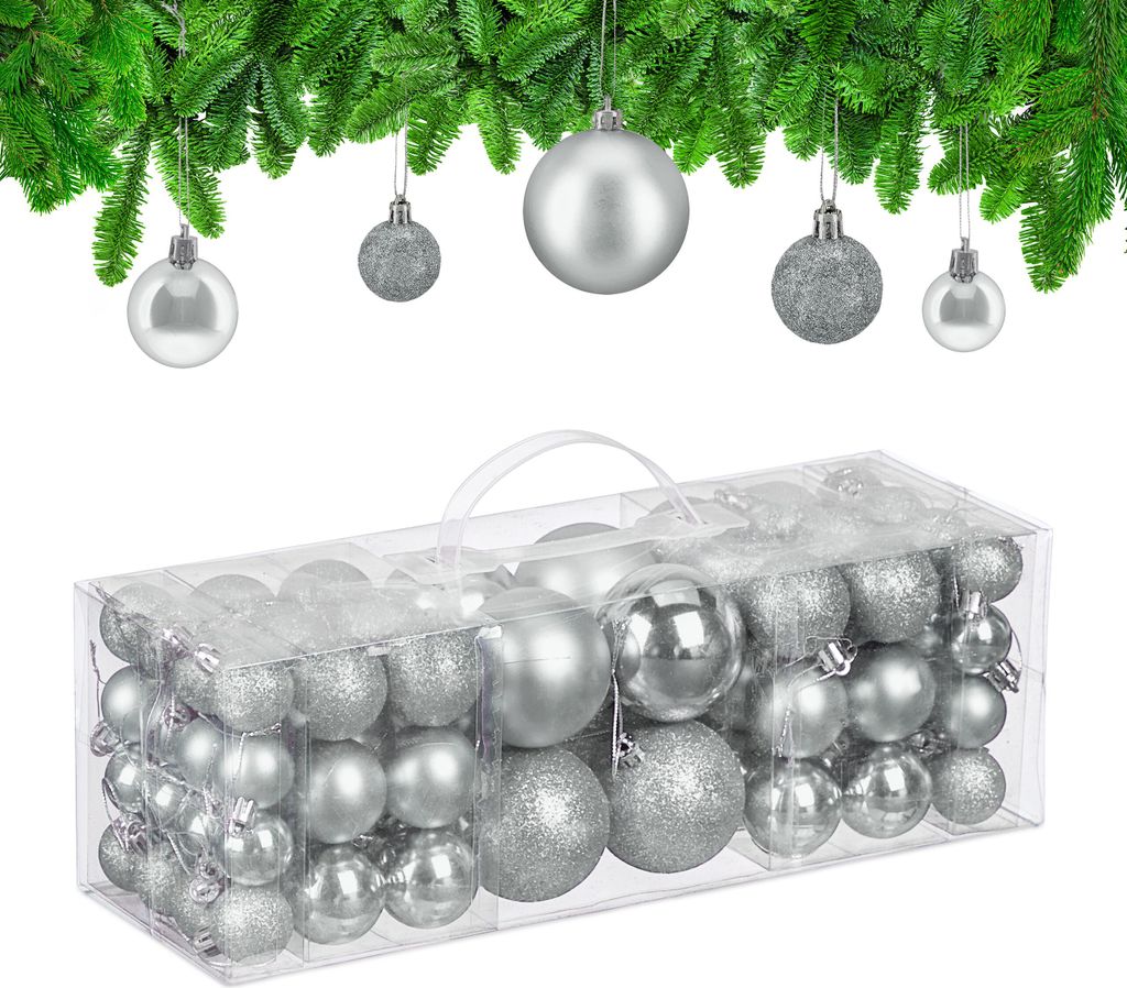 relaxdays Weihnachtskugeln 76er Set