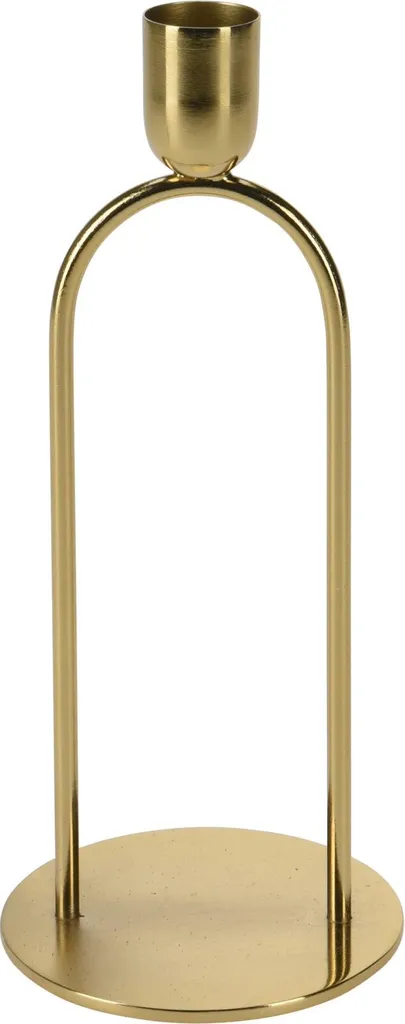 Bougeoir en métal doré finition brillante 20 cm - Design épuré chic