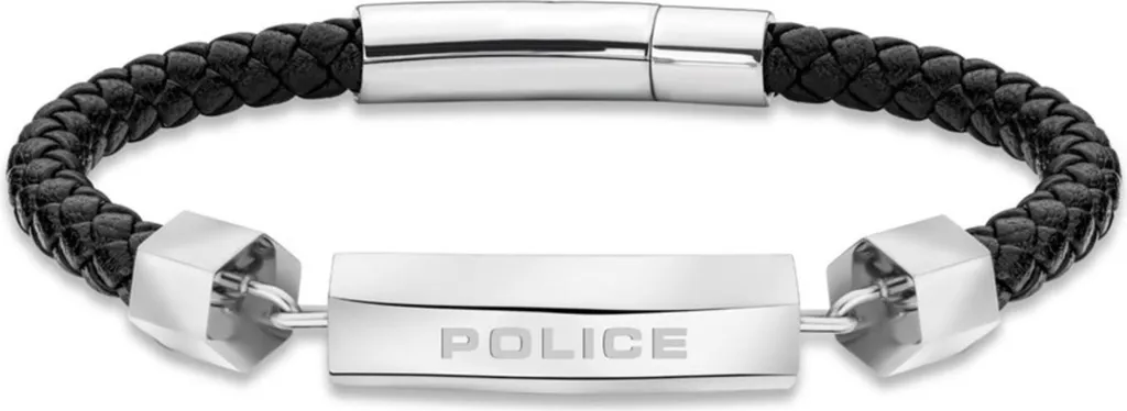 Bracelet Police PEAGB2119634 pour Homme - Bijou en Acier Noir et Argent