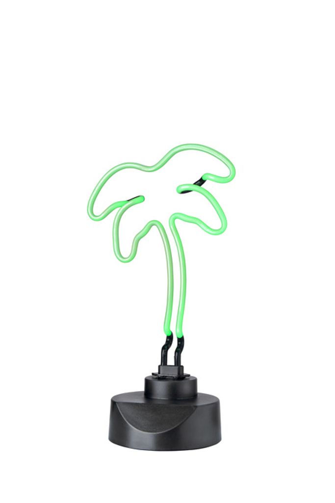 Neonlampe Palme grün  Deko Tischlampe 14x20x36cm Produktbild 