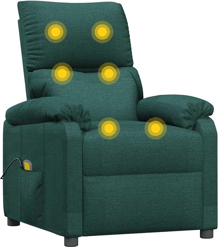 vidaXL Massagesessel Dunkelgrün Stoff