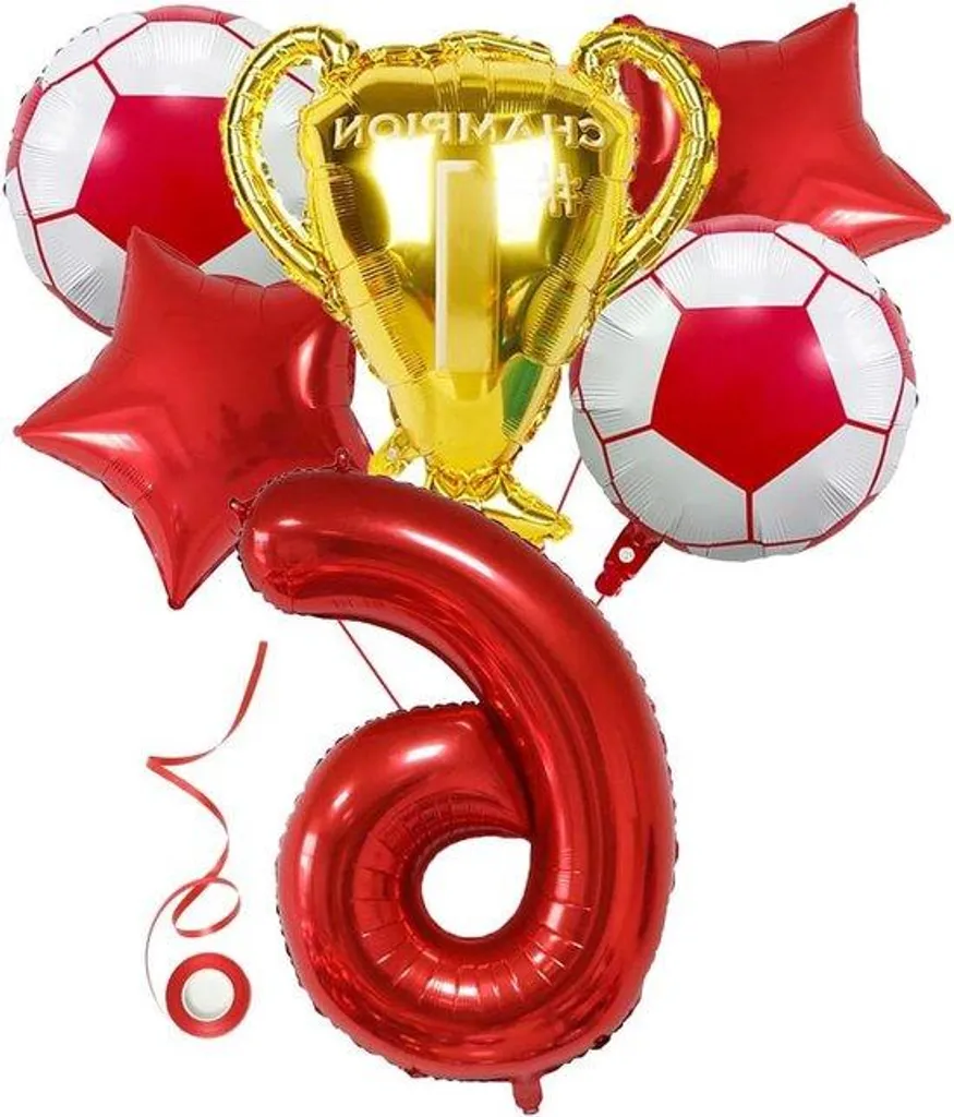 Décoration de salle football : lot de ballons étoiles rouges 18"