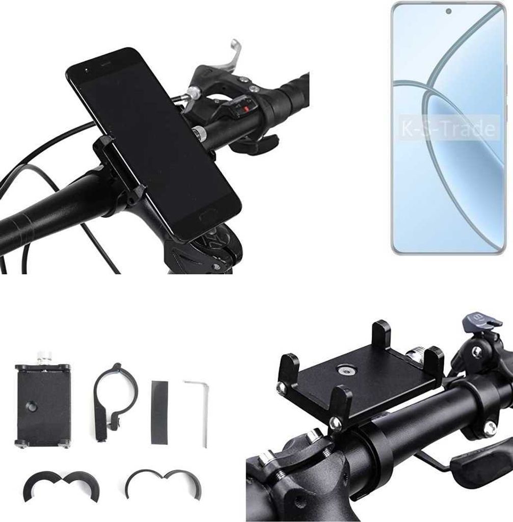 K-S-Trade Handyhalterung für das Fahrrad kompatibel mit Realme P1 Halter Lenkstange Fahrradhalterung Motorrad Bike Mount Befestigung Smartphone Handy