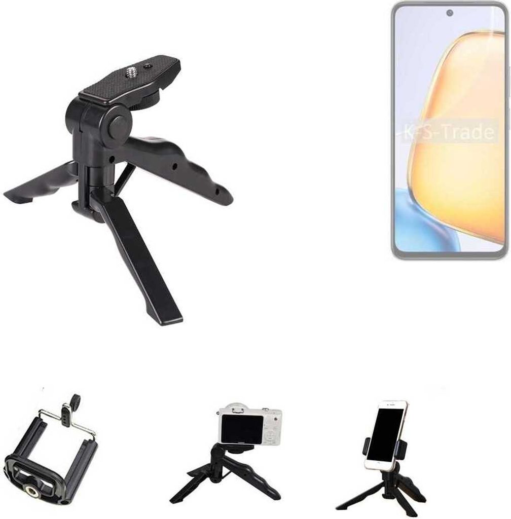 K-S-Trade Stativ Tisch-Ständer Dreibein Handy-Stativ Ständer kompatibel mit Vivo Y58 5G Mini-Stativ Smartphone Tripod Handy-Stativ aus Plastik