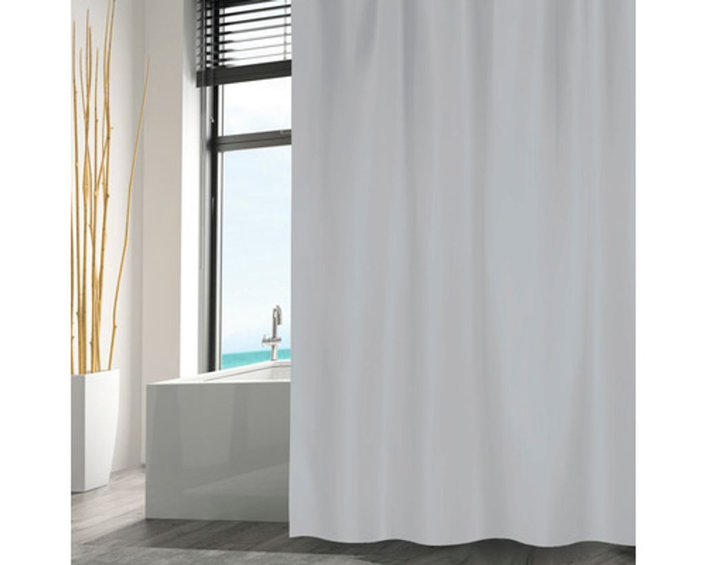 Duschvorhang MSV Textil 180 x 200 cm lightgrey Produktbild 