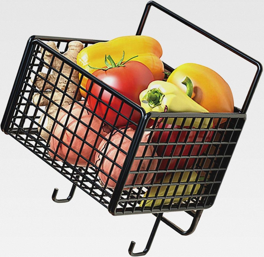 Obstkorb Hängend, Obst Aufbewahrung Hängekorb Wandregal Küche Metall Aufbewahrungskörbe Obstständer Organizer, für Aufbewahrung Von Gemüse, ...