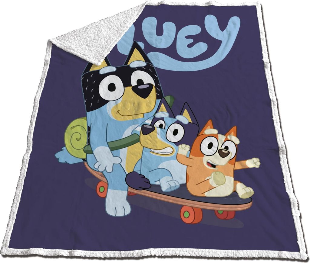 Bluey Skateboard sherpa Decke 120x150cm