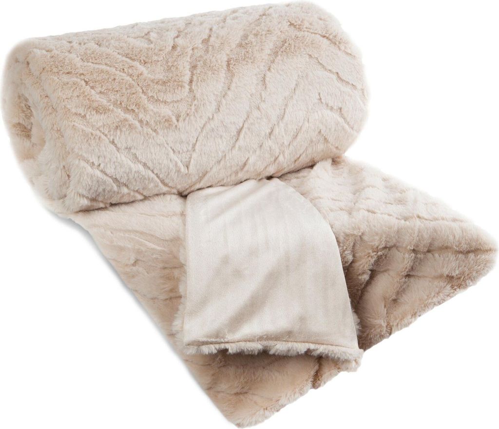 EUROFIRANY | Wohndecke - Decke - 150x200 cm - beige - Kuscheldecke - weich und kuschelig - Plaid