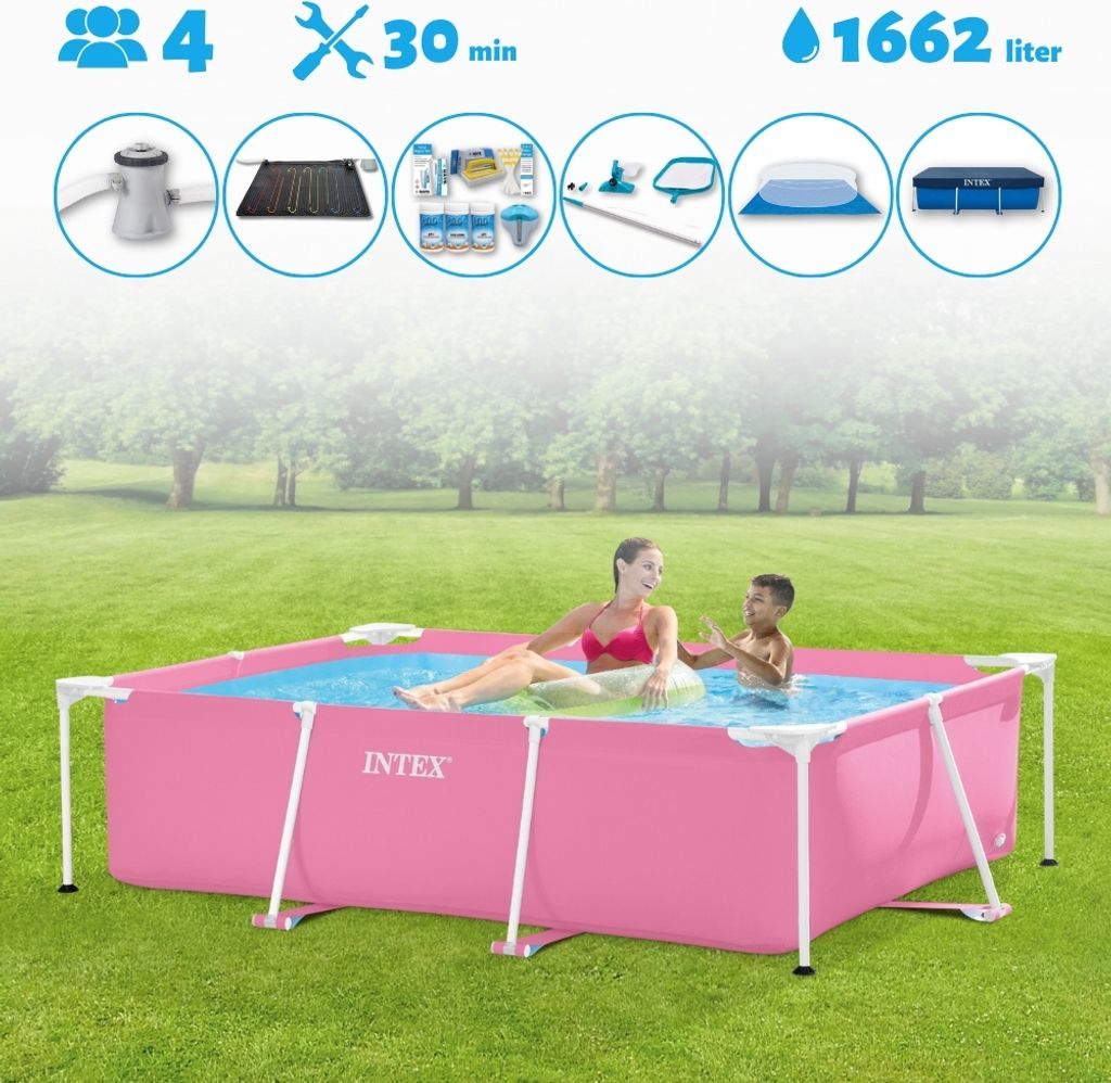 Intex-Schwimmbecken mit rechteckigem Rahmen – 220 x 150 x Produktbild 