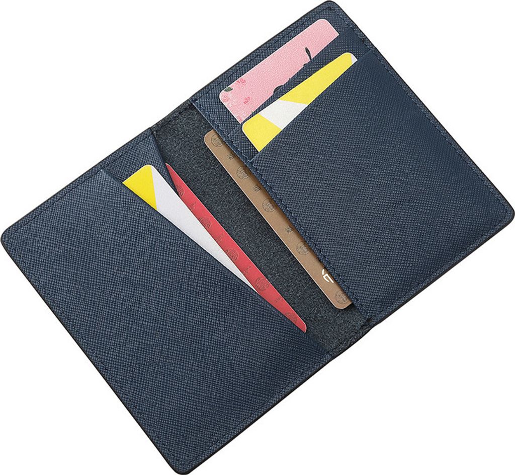 INF Kartenetui aus echtem Leder Navy blau