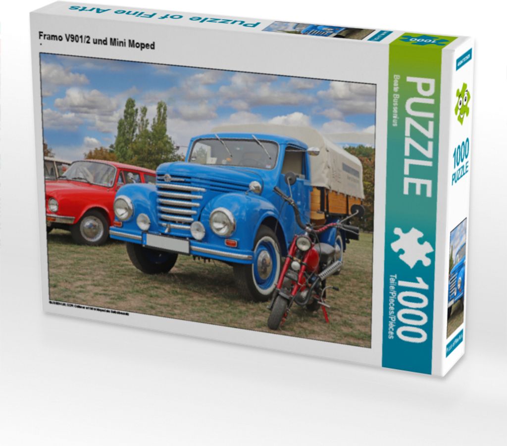 CALVENDO Puzzle Framo V901/2 und Mini Moped 1000 Teile Puzzle quer | 1000 Teile Lege-Größe 64x48cm Foto-Puzzle für glückliche Stunden