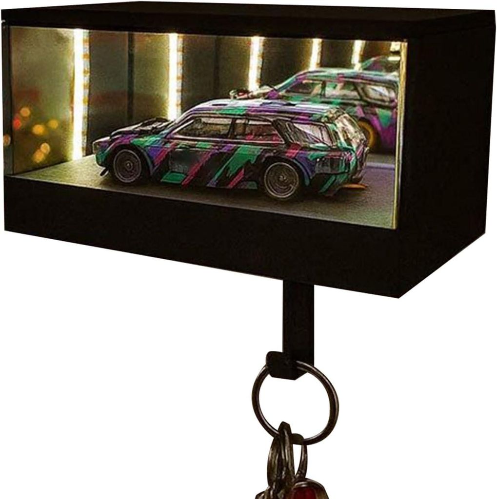 Schlüsselhalter mit LED-Beleuchtung, Wandhalterung mit 3D-Tunnellichteffekt für Autoschlüssel, beleuchteter Schlüssel, Organizer für Haustür,...