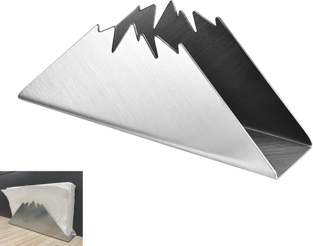 Vertikaler Taschentuch halter aus Edelstahl Western Restaurant Taschentuch halter Gesicht Papier halter Hotel Couch tisch Servietten halter, Silber...