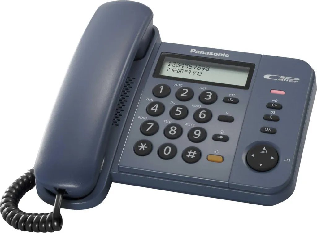 Telefono Panasonic KX-TS580GC Blu Scuro - Ideale per Ufficio e Business