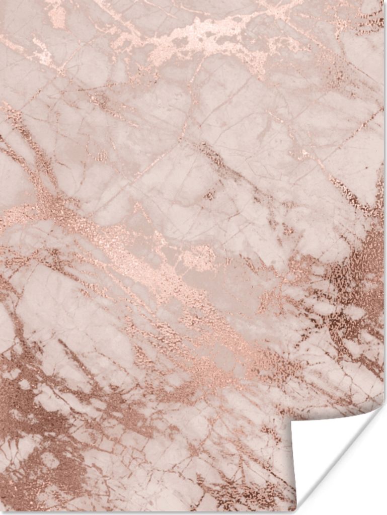 MuchoWow Poster Marmor - Rosa - Luxus - Marmoroptik - Glitzer - Design 120x160 cm - Wandbilder