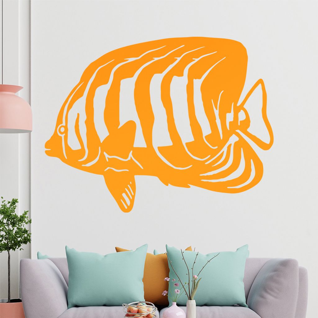 KIWISTAR Tropen Fisch - Meer Wasser Flossen Kiemen Schuppen Wandtattoo in 6 Größen - Wandaufkleber Wall Sticker - Dekoration, Küche, Wohnzimmer,...
