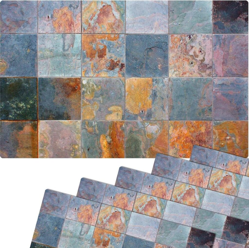 Abwaschbare Tischsets 6er Set moderne Vintage Kacheln