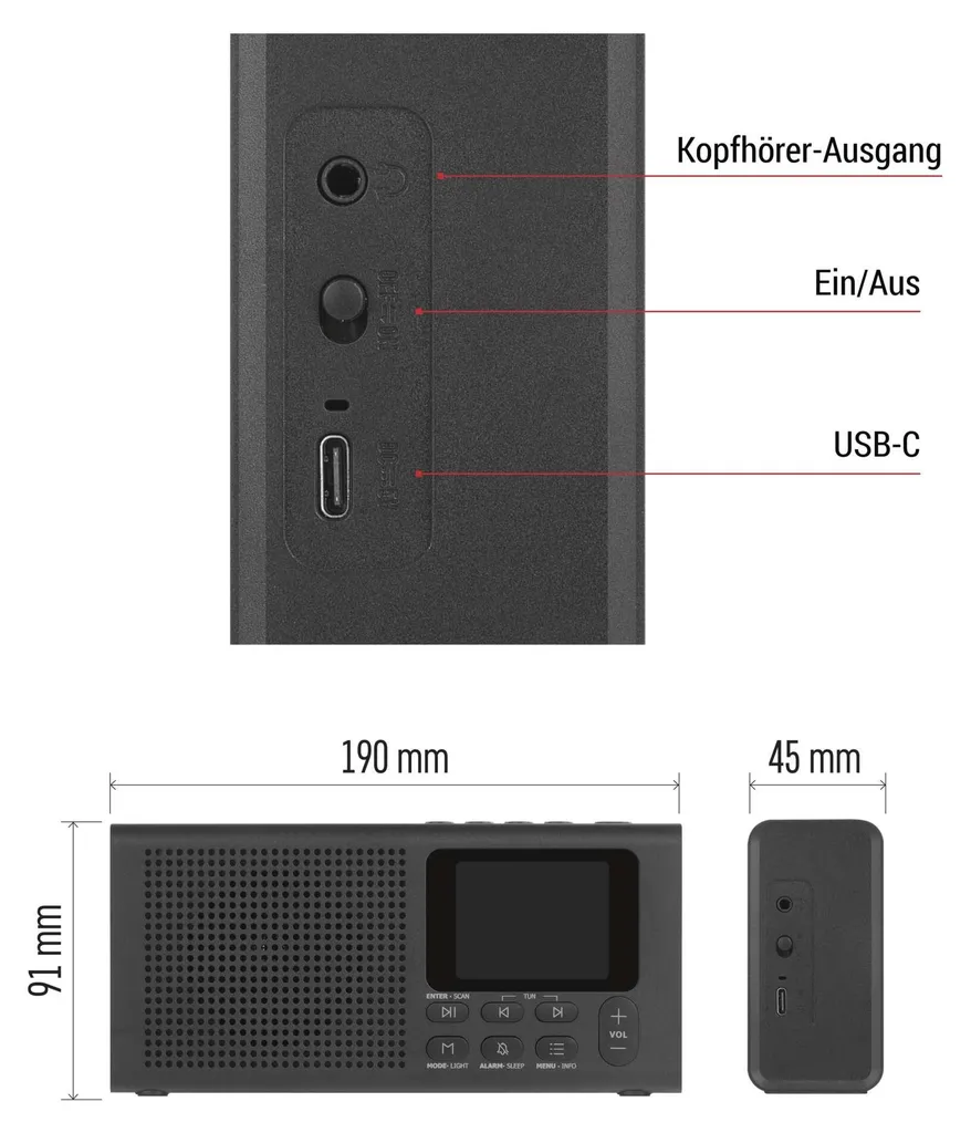 Radio Numérique DAB+ sans Grésillements EMOS E0090 avec Bluetooth et Écran - 25